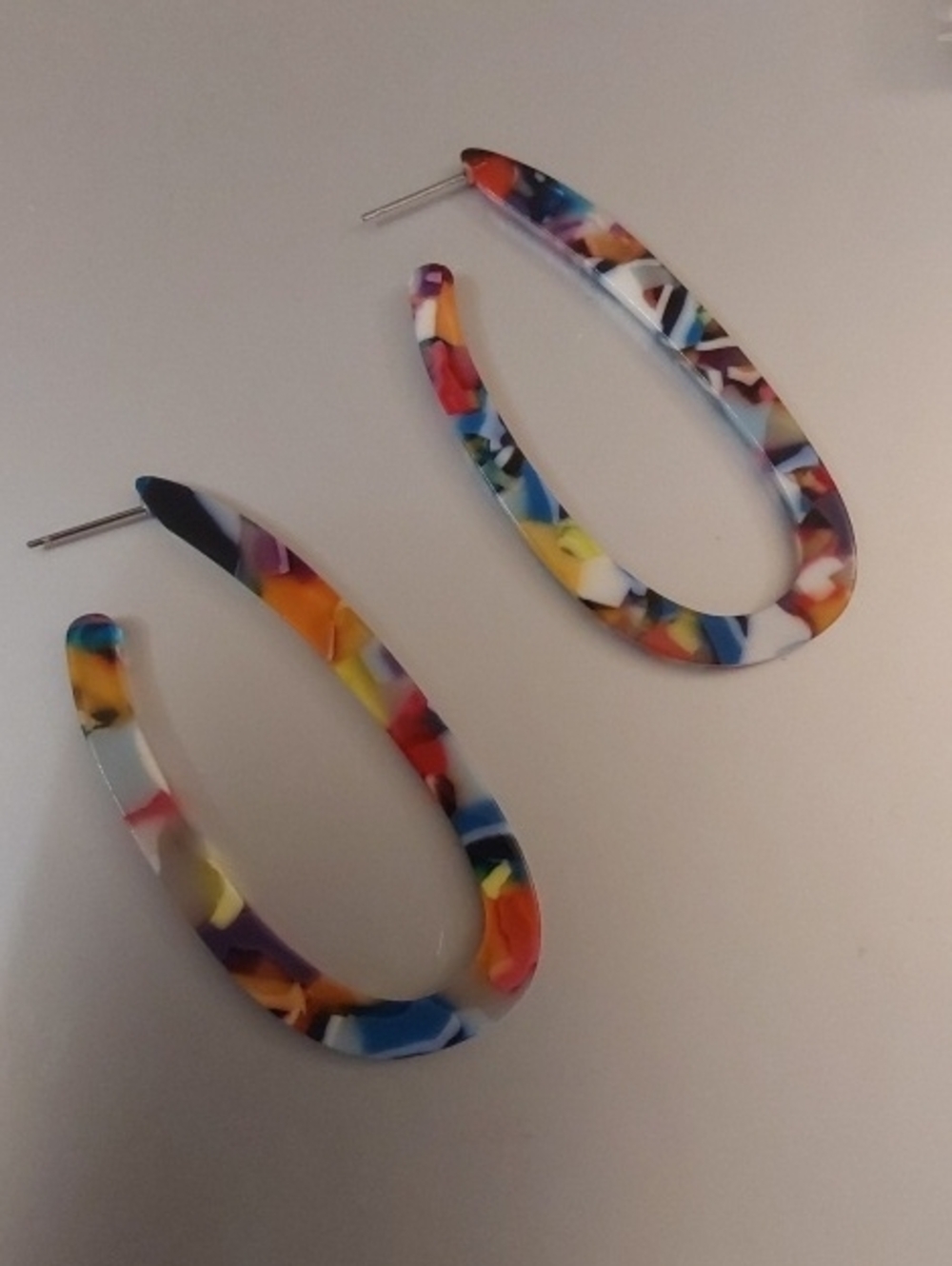 ❤️:NEW JUST IN MULTI Color Summer  Hoop Acrylic Earrings